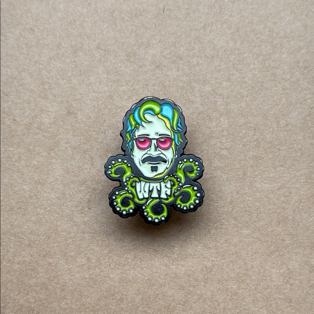 Colorful Marc Maron WTF Enamel Pin